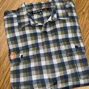 Hawx FR Work Gear Long Sleeve Button Down Shirt Men's Medium Nfpa 2112